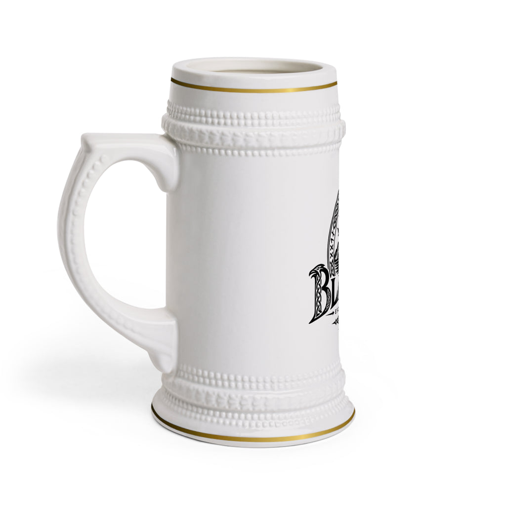 Blankvas Mountain Brewery Beer Stein Mug — Vintage Outdoor Logo Ceramic Stein